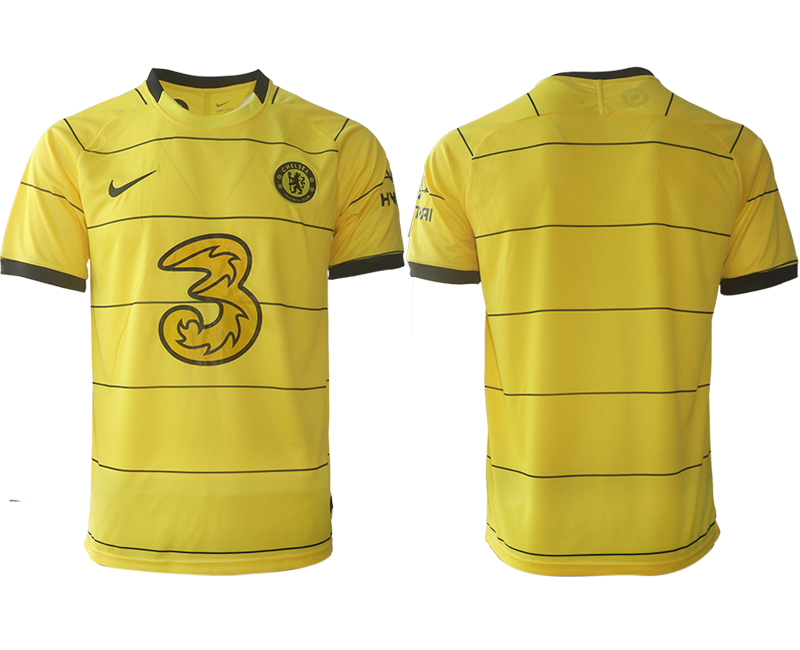 Men 2021-2022 Club Chelsea away aaa version yellow blank Soccer Jersey